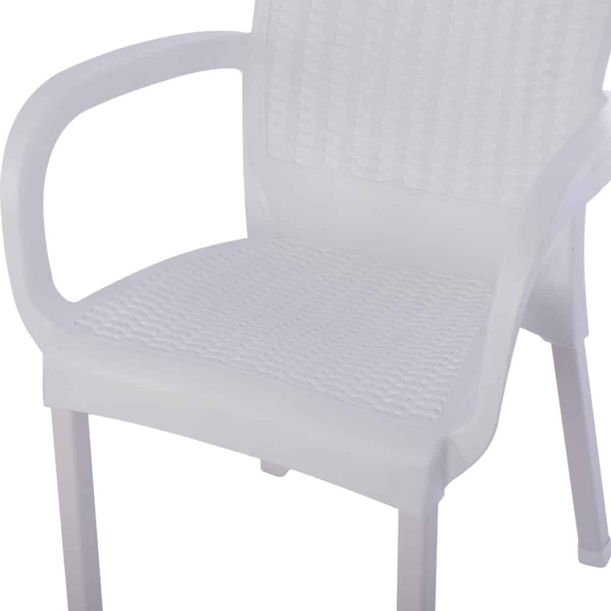 ΠΟΛΥΘΡΟΝΑ ΠΟΛΥΠΡΟΠΥΛΕΝΙΟΥ RATTAN ΠΟΔΙ ALU HM5591.01 ΧΡΩΜΑ ΛΕΥΚΟ 60x60x82 cm - Image 8