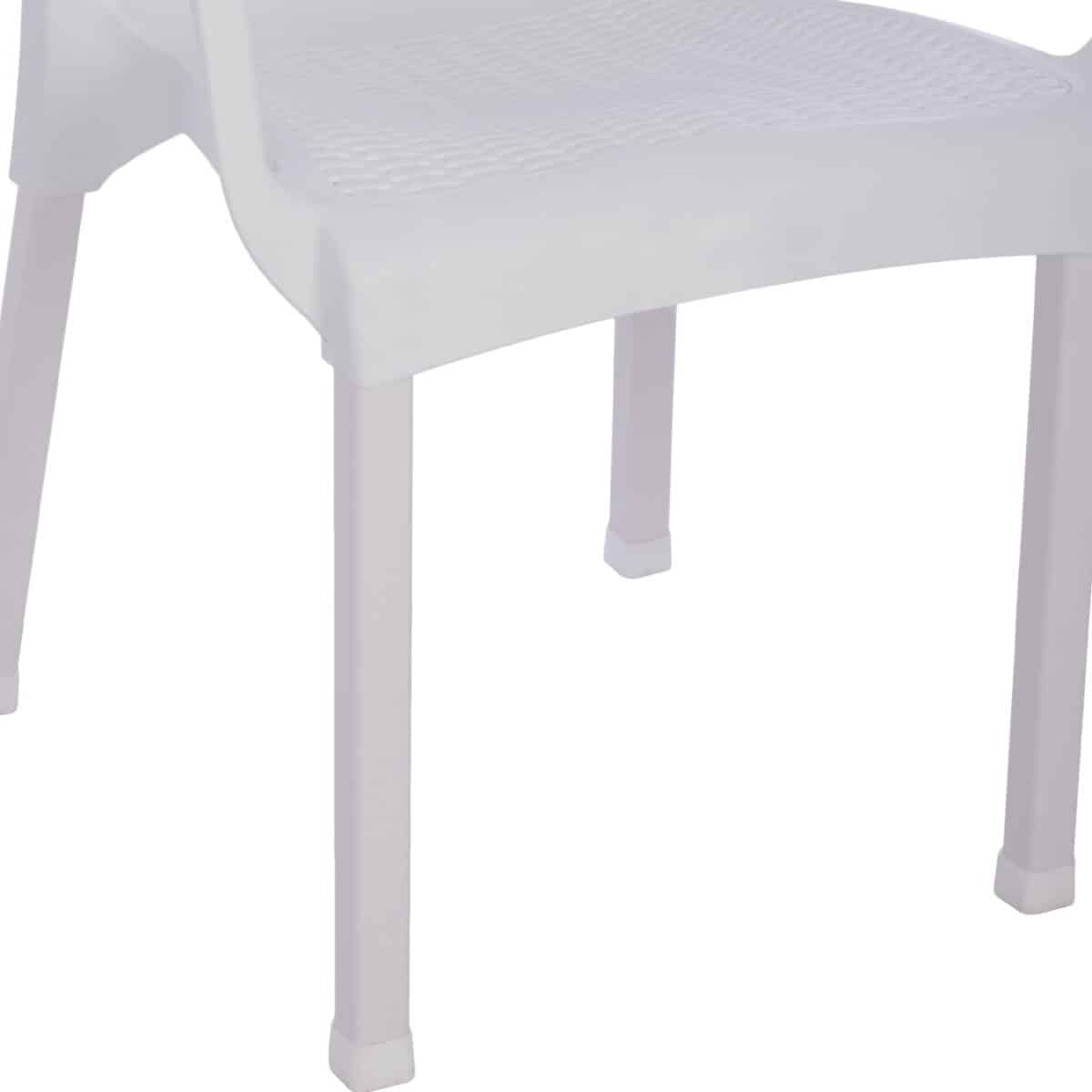 ΠΟΛΥΘΡΟΝΑ ΠΟΛΥΠΡΟΠΥΛΕΝΙΟΥ RATTAN ΠΟΔΙ ALU HM5591.01 ΧΡΩΜΑ ΛΕΥΚΟ 60x60x82 cm - Image 9