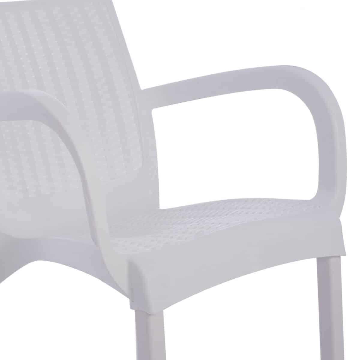 ΠΟΛΥΘΡΟΝΑ ΠΟΛΥΠΡΟΠΥΛΕΝΙΟΥ RATTAN ΠΟΔΙ ALU HM5591.01 ΧΡΩΜΑ ΛΕΥΚΟ 60x60x82 cm - Image 10