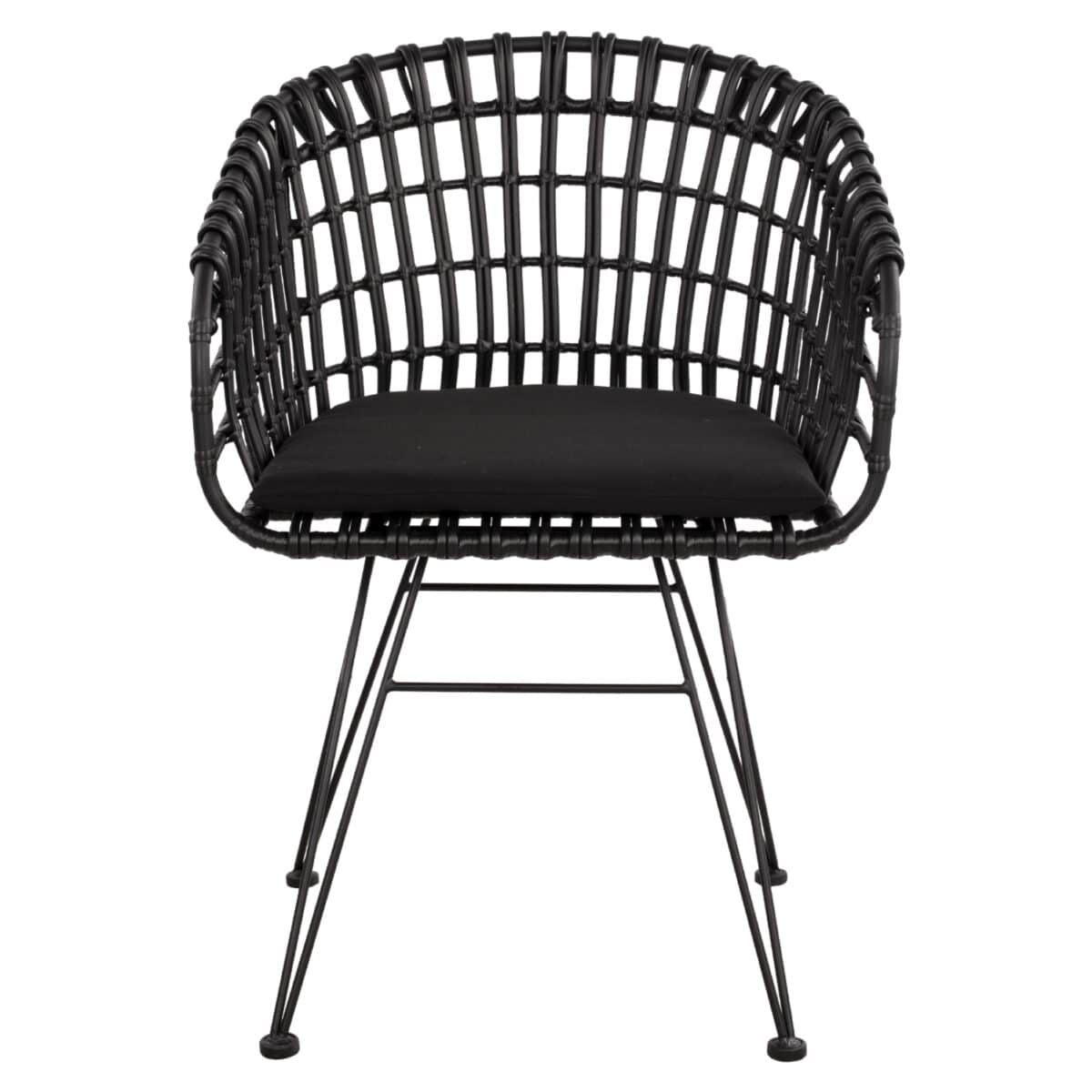 ΠΟΛΥΘΡΟΝΑ ΤΥΠΟΥ ΦΩΛΙΑ ΜΕΤΑΛΛΙΚΗ ALLEGRA HM5456.02 ΜΕ WICKER ΜΑΥΡΟ 59Χ56,5Χ83Υ εκ. - Image 3