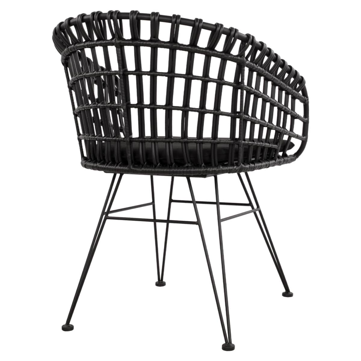ΠΟΛΥΘΡΟΝΑ ΤΥΠΟΥ ΦΩΛΙΑ ΜΕΤΑΛΛΙΚΗ ALLEGRA HM5456.02 ΜΕ WICKER ΜΑΥΡΟ 59Χ56,5Χ83Υ εκ. - Image 5