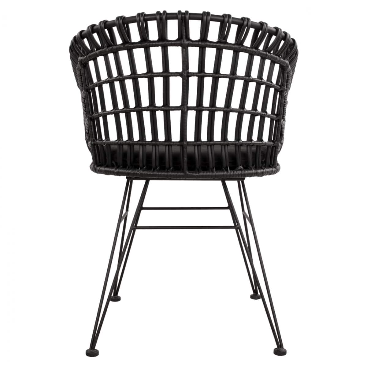 ΠΟΛΥΘΡΟΝΑ ΤΥΠΟΥ ΦΩΛΙΑ ΜΕΤΑΛΛΙΚΗ ALLEGRA HM5456.02 ΜΕ WICKER ΜΑΥΡΟ 59Χ56,5Χ83Υ εκ. - Image 6