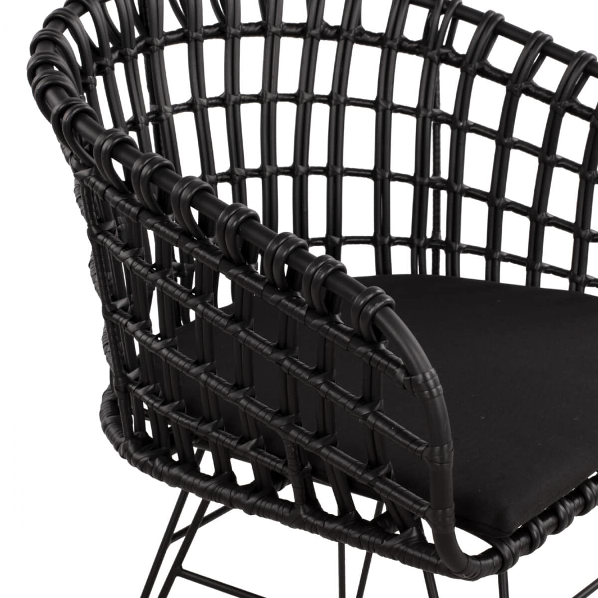 ΠΟΛΥΘΡΟΝΑ ΤΥΠΟΥ ΦΩΛΙΑ ΜΕΤΑΛΛΙΚΗ ALLEGRA HM5456.02 ΜΕ WICKER ΜΑΥΡΟ 59Χ56,5Χ83Υ εκ. - Image 8