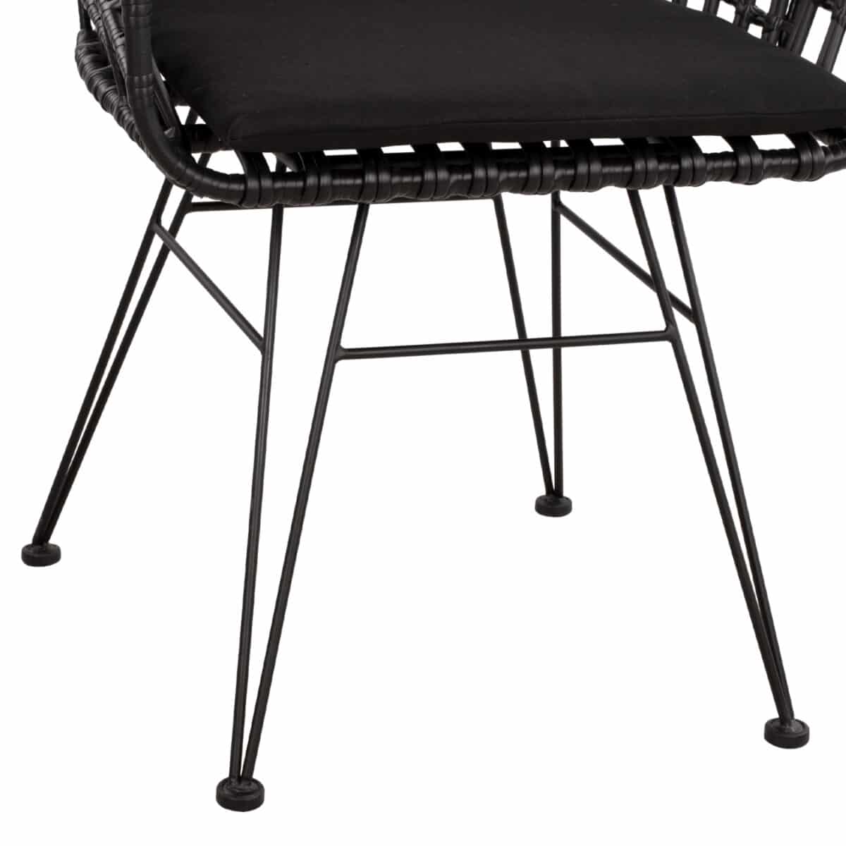 ΠΟΛΥΘΡΟΝΑ ΤΥΠΟΥ ΦΩΛΙΑ ΜΕΤΑΛΛΙΚΗ ALLEGRA HM5456.02 ΜΕ WICKER ΜΑΥΡΟ 59Χ56,5Χ83Υ εκ. - Image 10