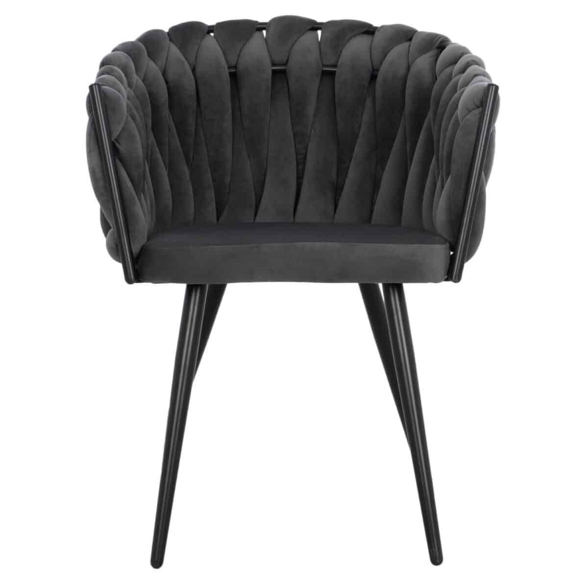 ΠΟΛΥΘΡΟΝΑΚΙ LUANDA ΒΕΛΟΥΔΟ ΓΚΡΙ ΚΑΙ ΜΕΤΑΛΛΙΚΑ ΠΟΔΙΑ HM8741.01 60x54x78 εκ. - Image 3