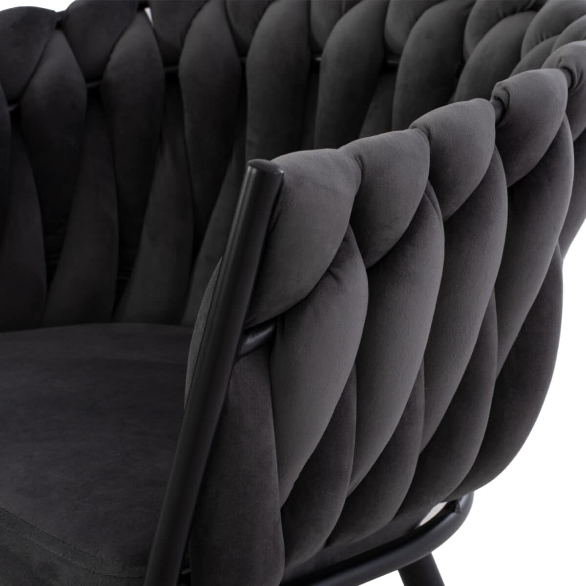 ΠΟΛΥΘΡΟΝΑΚΙ LUANDA ΒΕΛΟΥΔΟ ΓΚΡΙ ΚΑΙ ΜΕΤΑΛΛΙΚΑ ΠΟΔΙΑ HM8741.01 60x54x78 εκ. - Image 9