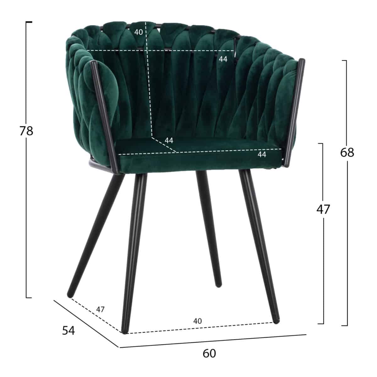 ΠΟΛΥΘΡΟΝΑΚΙ LUANDA ΒΕΛΟΥΔΟ ΚΥΠΑΡΙΣΣΙ ΜΕΤΑΛΛΙΚΑ ΠΟΔΙΑ HM8741.03 60x54x78 εκ. - Image 2