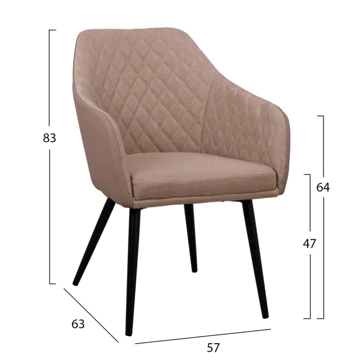 ΠΟΛΥΘΡΟΝΑΚΙ CHARLES HM8522.07 ΜΕ ΥΦΑΣΜΑ ΜΠΕΖ & PU ΜΠΕΖ 57x63x83Υ εκ. - Image 2