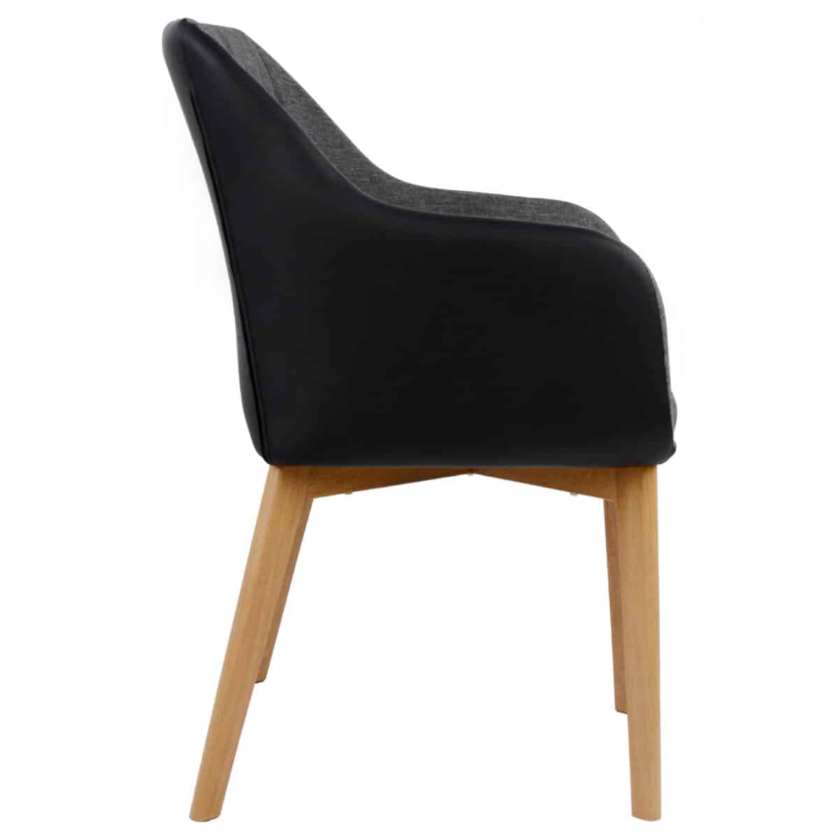 ΠΟΛΥΘΡΟΝΑΚΙ BRISTOL ΜΕ ΥΦΑΣΜΑ ΣΚΟΥΡΟ ΓΚΡΙ Κ PU ΜΑΥΡΟ HM0141.01 57x59x86Υεκ. - Image 3