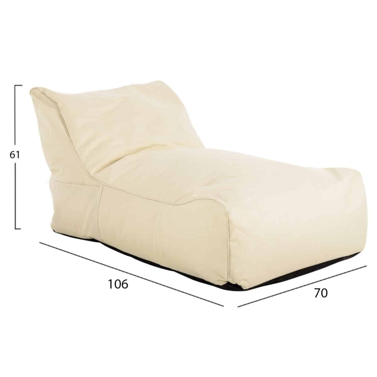 ΠΟΥΦ BLOOM ΑΔΙΑΒΡΟΧΟ HM5111.11 ΜΠΕΖ 106x70x61Υ εκ. - Image 2