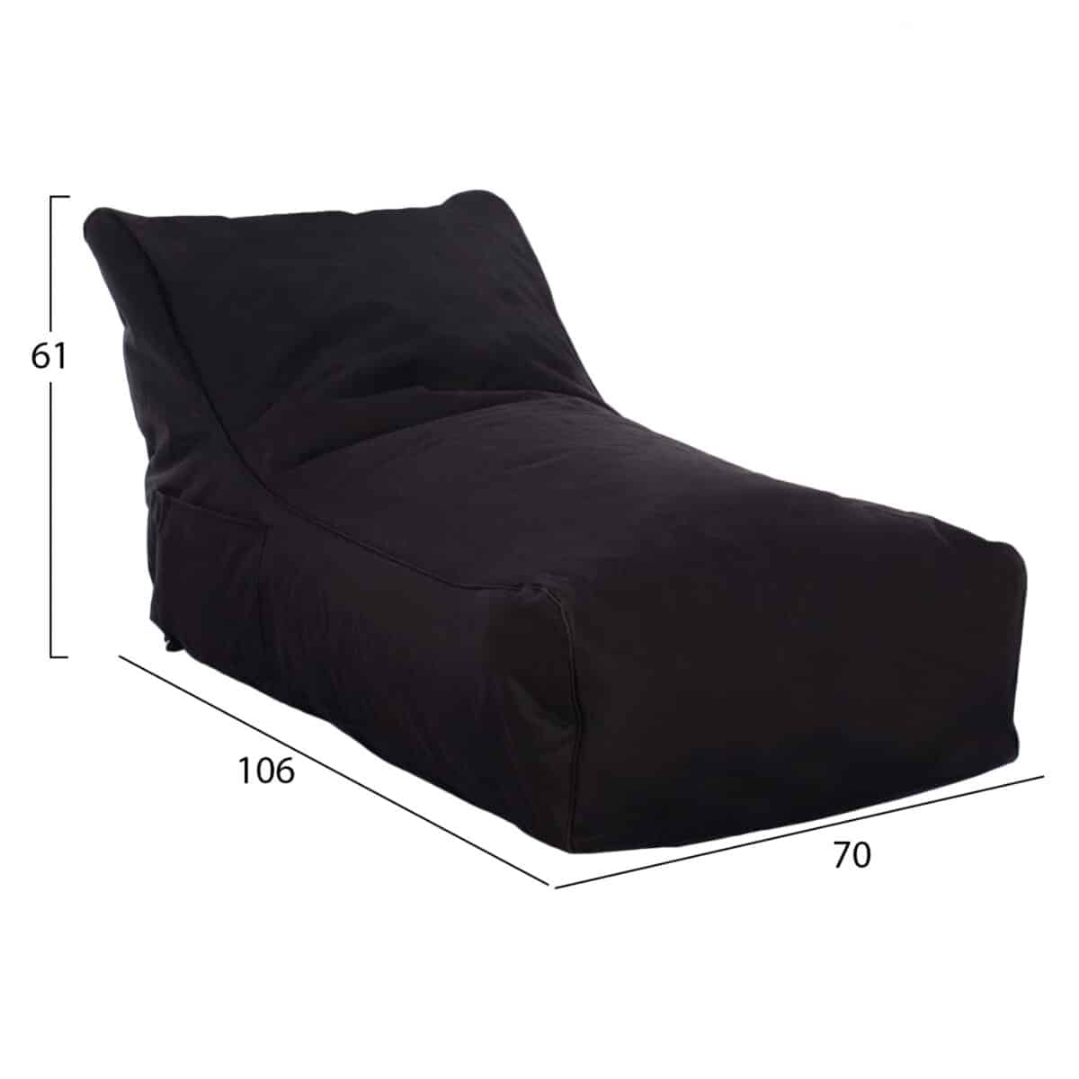 ΠΟΥΦ BLOOM ΑΔΙΑΒΡΟΧΟ HM5111.14 ΜΑΥΡΟ ΜΕ UV PROTECTION  106x70x61Υ εκ. - Image 2