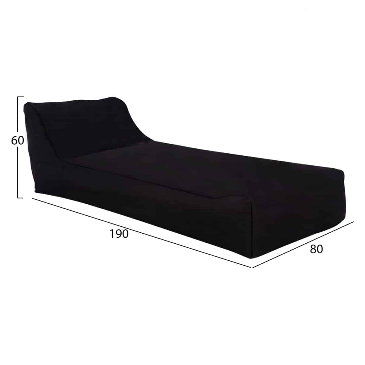 ΠΟΥΦ TANEA HM5807.04 ΜΑΥΡΟ ΜΕ UV PROTECTION 190x80x60Υ εκ. - Image 2