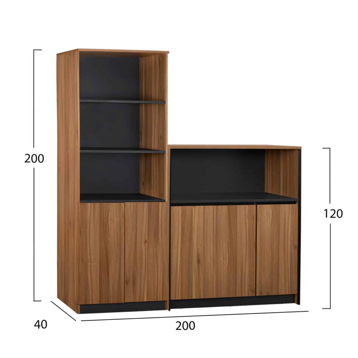 ΣΕΤ 2 ΤΜΧ ΒΙΒΛΙΟΘΗΚΗ ΓΡΑΦΕΙΟΥ ΕΠΑΓΓΕΛΜΑΤΙΚΗ ΜΕ ΝΤΟΥΛΑΠΙ SUPREME HM11371 - Image 2