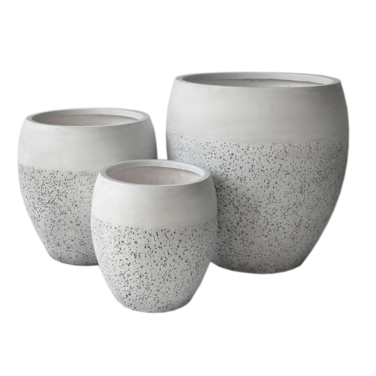 ΣΕΤ 3ΤΜΧ ΓΛΑΣΤΡΕΣ ΣΕΙΡΑ GARDENER HM4718 FIBERCLAY ΛΕΥΚΟ Φ55x54Υεκ