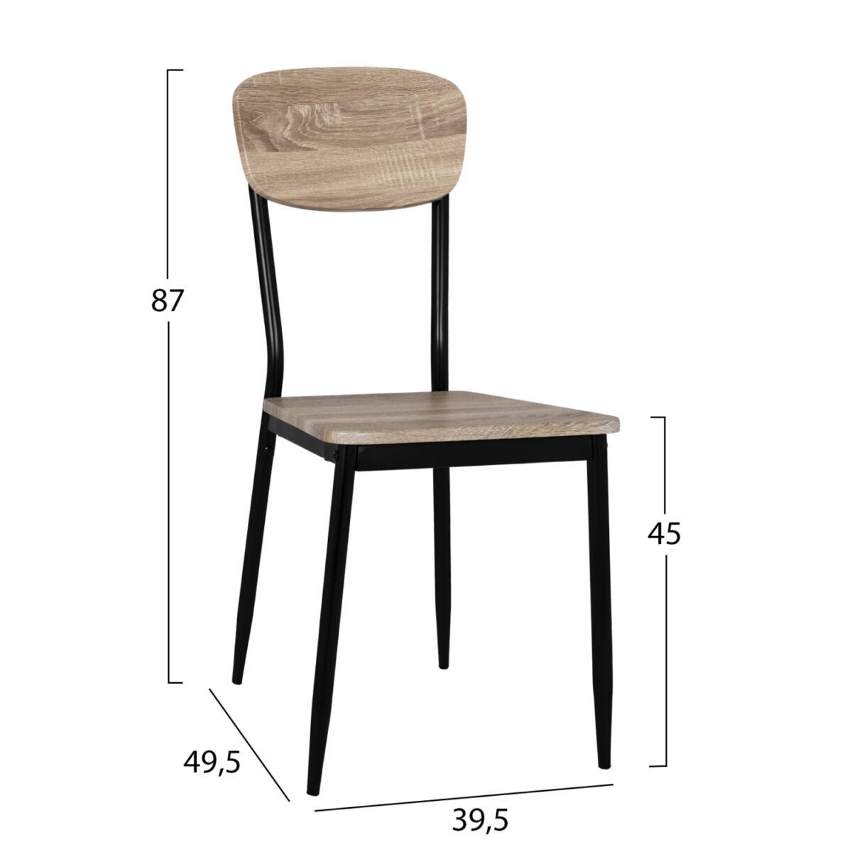 ΣΕΤ 5ΤΜΧ ΤΡΑΠΕΖΙ ΜΑΥΡΟ & ΚΑΡΕΚΛΕΣ SONAMA ΜΕ ΜΑΥΡΙΑ ΠΟΔΙΑ HM11072 - Image 3