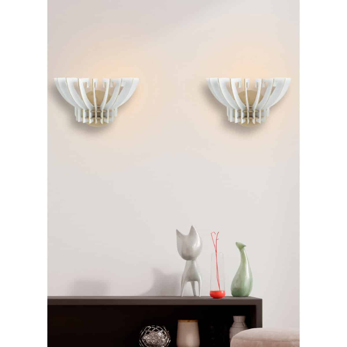 ΣΕΤ ΑΠΛΙΚΕΣ ΤΟΙΧΟΥ 2ΤΜΧ ΞΥΛΙΝΕΣ ΑΠΟ MDF ΛΕΥΚΟ HM7382.01 32x22x19Υ εκ. - Image 2