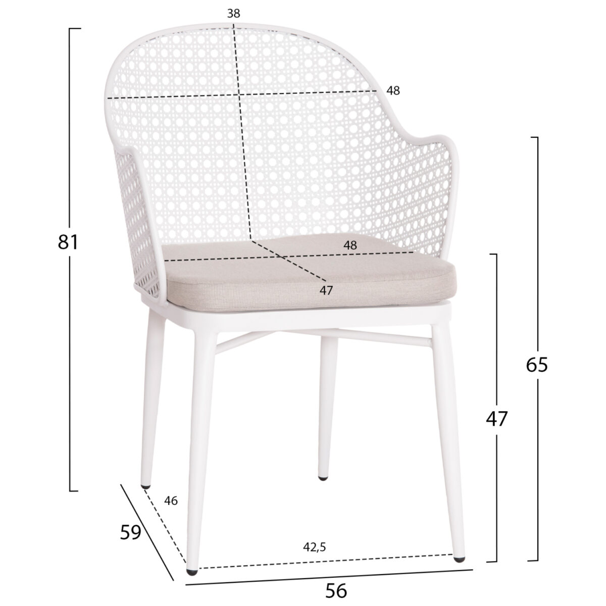 ΣΕΤ LOUNGE 3TMX ΕΞ.ΧΩΡΟΥ OREGO HM21107.02 ΑΛΟΥΜΙΝΙΟ & ΜΕΤΑΛΛΟ ΣΕ ΛΕΥΚΟ - Image 2