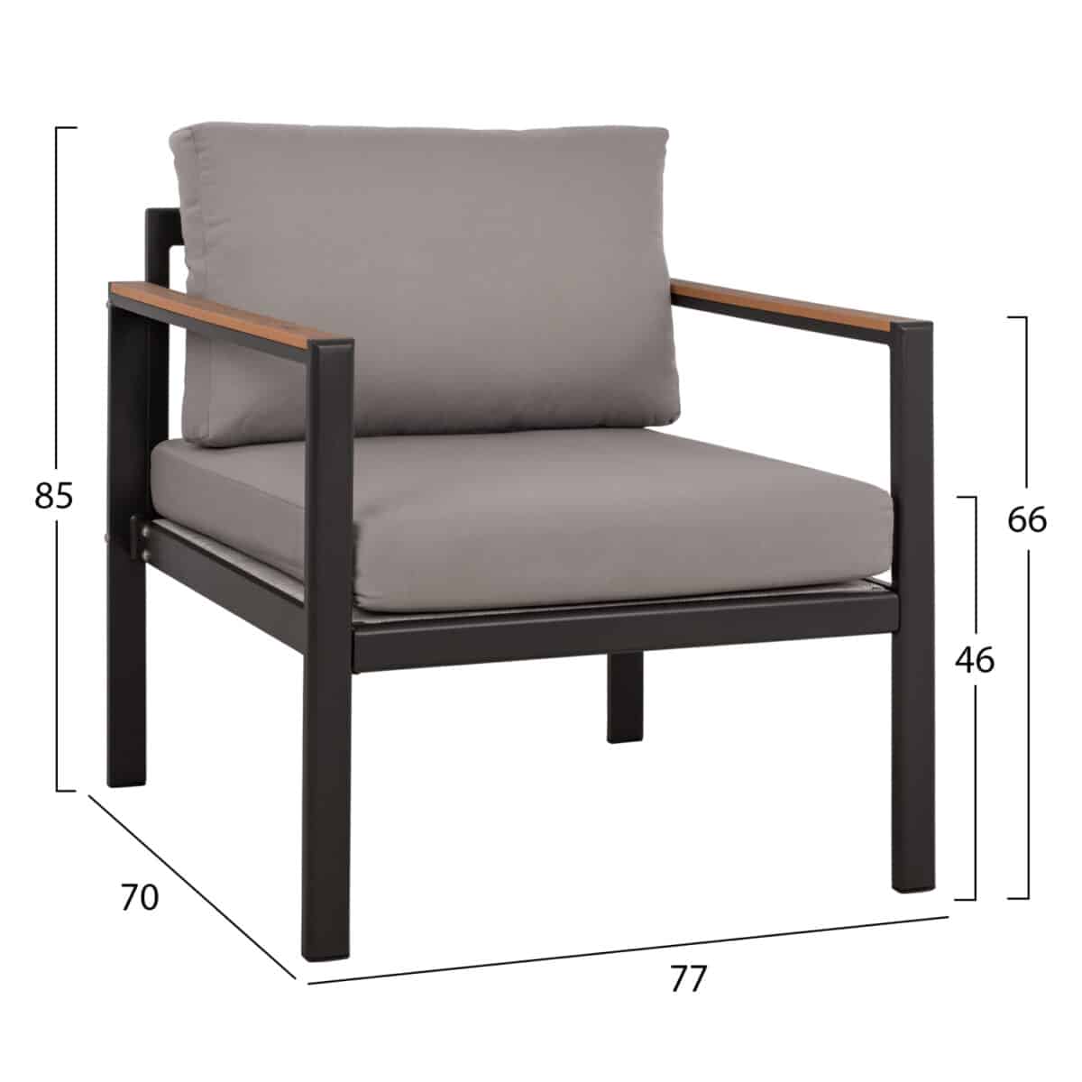 ΣΕΤ ΣΑΛΟΝΙ ΑΛΟΥΜΙΝΙΟΥ ΜΕ POLYWOOD ΕΞΩΤΕΡΙΚΟΥ ΧΩΡΟΥ 4ΤΜΧ LIFE ΑΝΘΡΑΚΙ HM5089.12 - Image 3