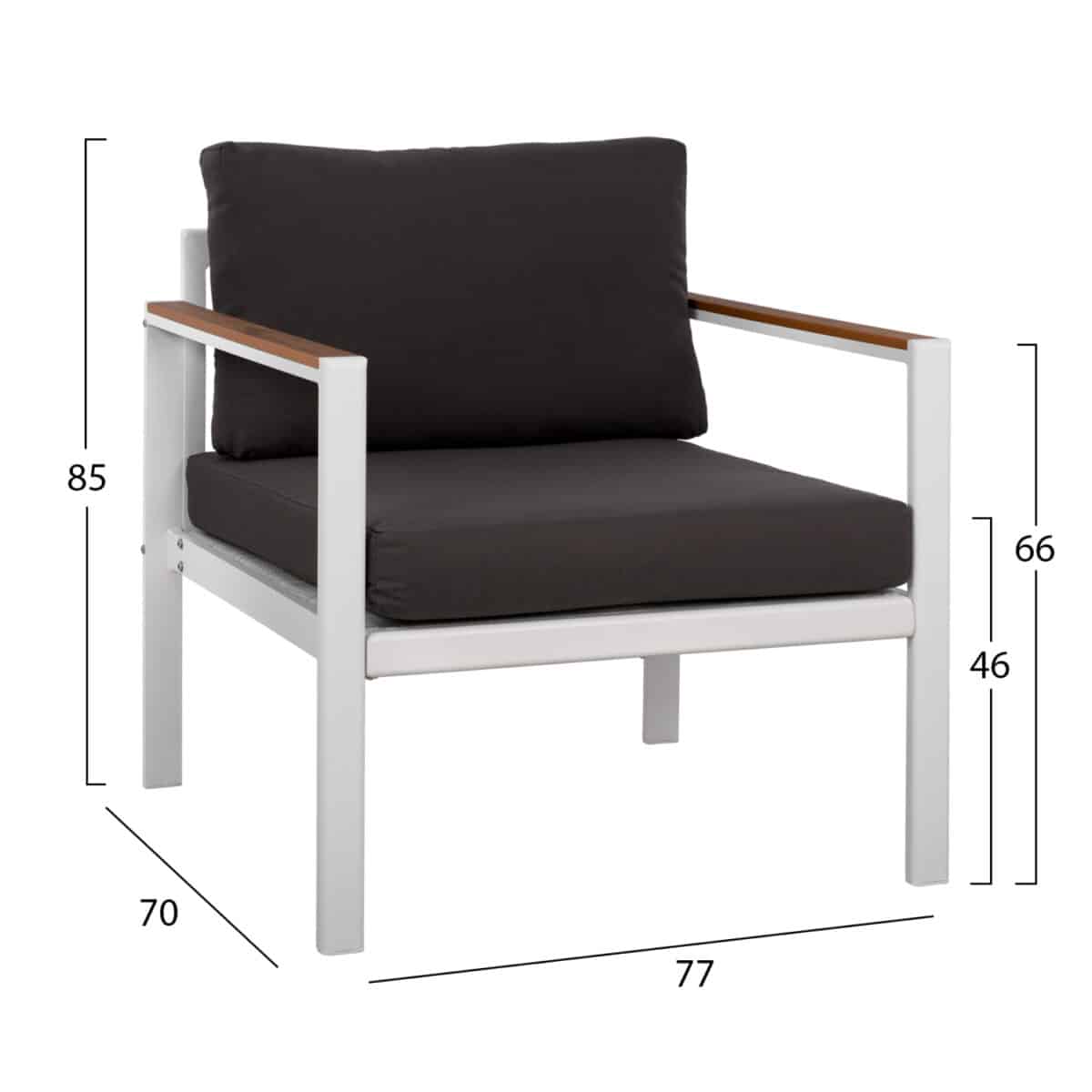 ΣΕΤ ΣΑΛΟΝΙ ΑΛΟΥΜΙΝΙΟΥ ΜΕ POLYWOOD ΕΞΩΤΕΡΙΚΟΥ ΧΩΡΟΥ 4ΤΜΧ LIFE ΛΕΥΚΟ-ΓΚΡΙ HM5089.11 - Image 3