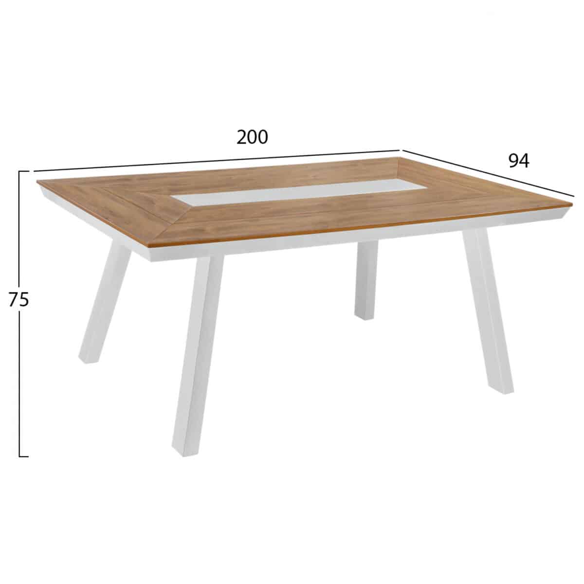 ΣΕΤ ΤΡΑΠΕΖΑΡΙΑ 7ΤΜΧ ΜΕ ΤΡΑΠΕΖΙ POLYWOOD 200Χ94 & ΠΟΛΥΘΡΟΝΕΣ ΛΕΥΚΕΣ HM11425 - Image 2