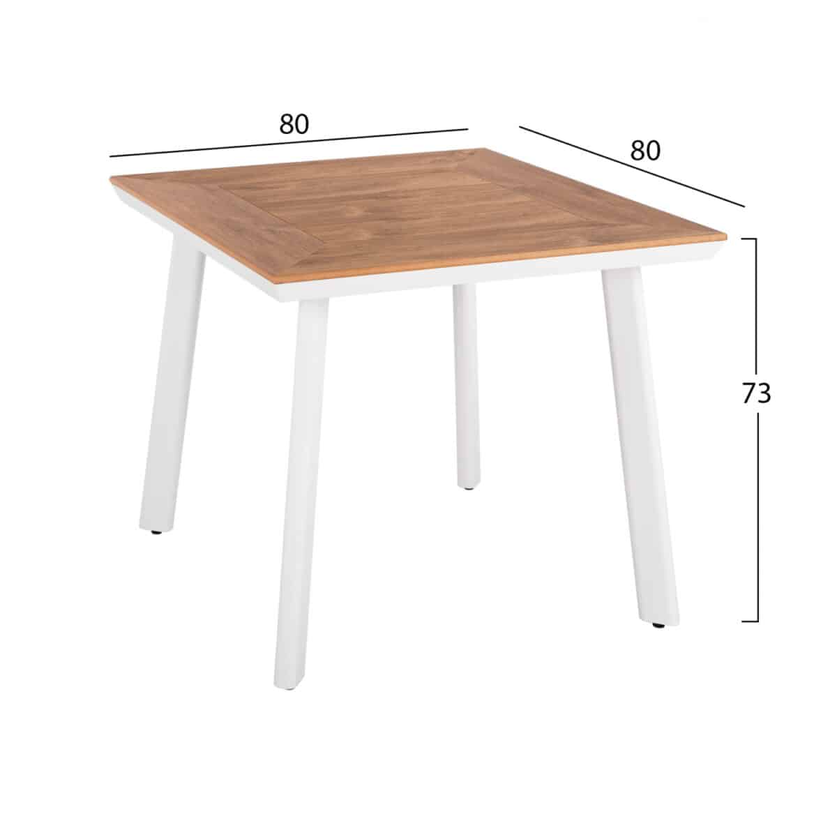 ΣΕΤ ΤΡΑΠΕΖΑΡΙΑΣ 3ΤΜΧ ΤΡΑΠΕΖΙ ΛΕΥΚΟ 80x80 ΚΑΙ ΚΑΡΕΚΛΑ ΜΕ ΣΧΟΙΝΙ HM11536.01 - Image 2