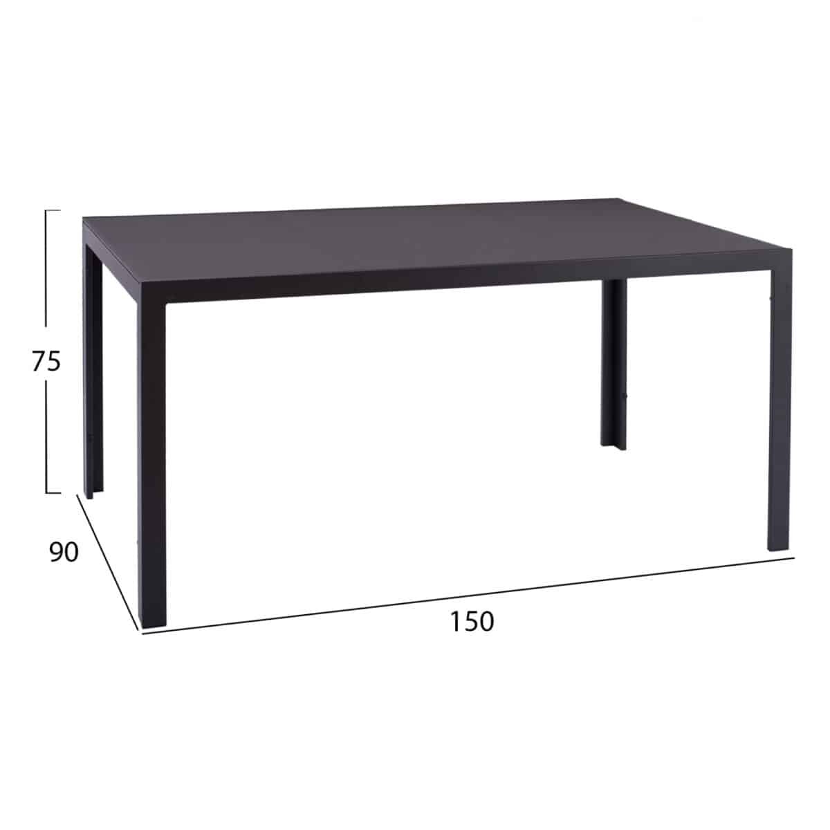 ΣΕΤ ΤΡΑΠΕΖΑΡΙΑΣ 7 ΤΜΧ ΤΡΑΠΕΖΙ ΓΚΡΙ 150X90 ΚΑΙ ΚΑΡΕΚΛΑ ΜΕ ΣΧΟΙΝΙ HM11526.01 - Image 2