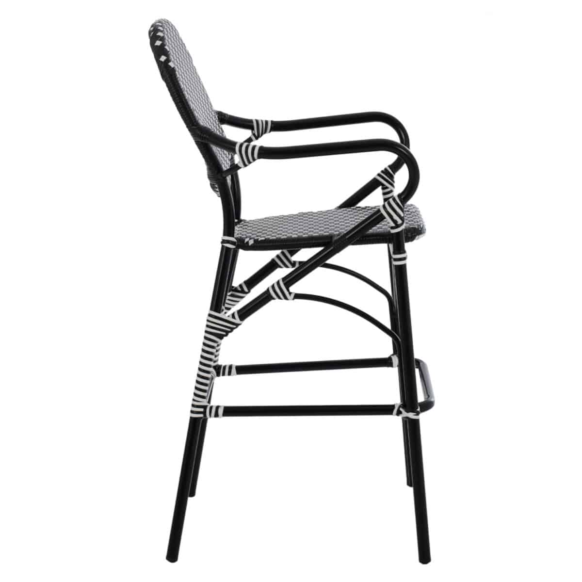 ΣΚΑΜΠΟ ΑΛΟΥΜΙΝΙΟΥ BAMBOO LOOK ΜΕ WICKER ΜΑΥΡΟ ΛΕΥΚΟ HM5794.02 56x60x126 εκ. - Image 4