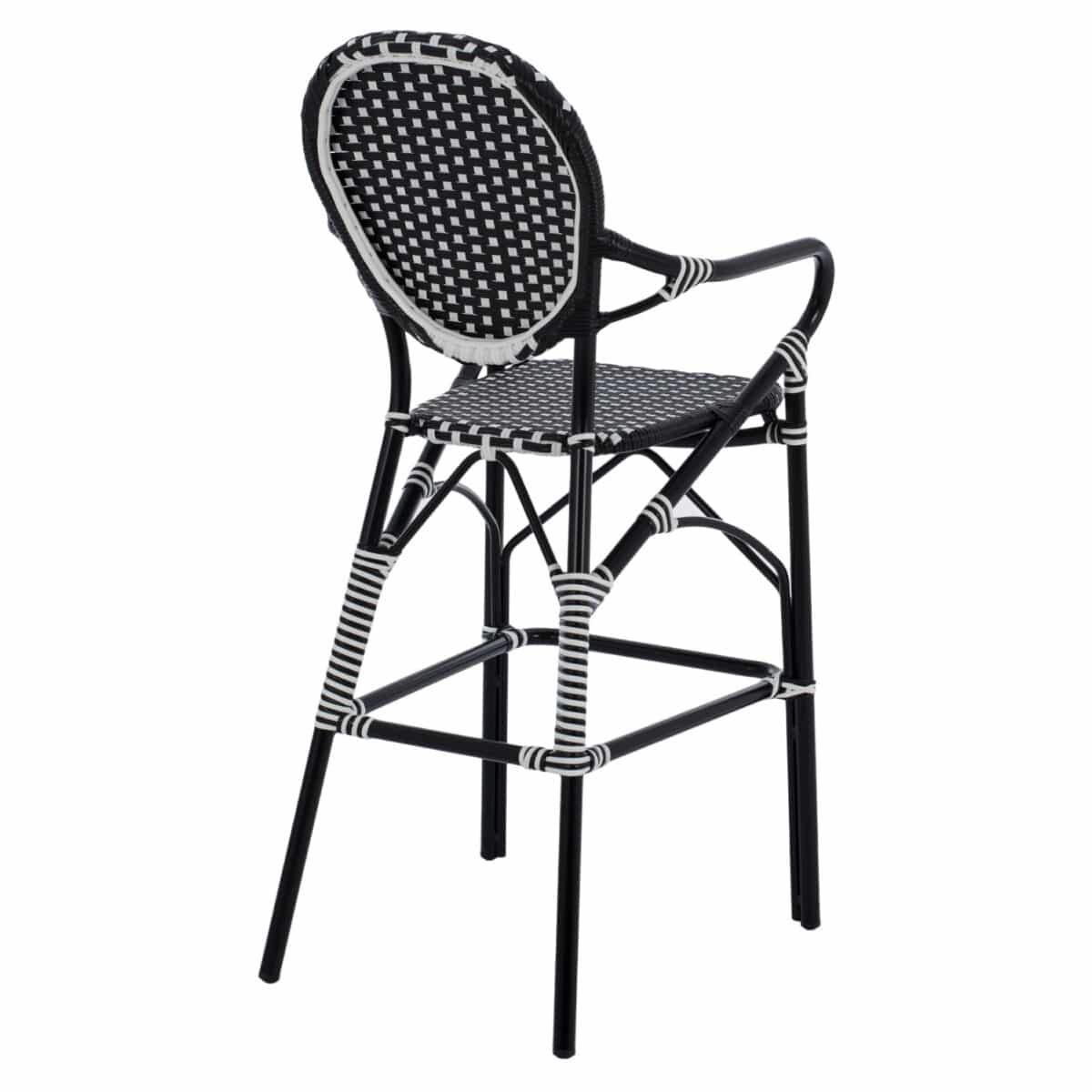 ΣΚΑΜΠΟ ΑΛΟΥΜΙΝΙΟΥ BAMBOO LOOK ΜΕ WICKER ΜΑΥΡΟ ΛΕΥΚΟ HM5794.02 56x60x126 εκ. - Image 5