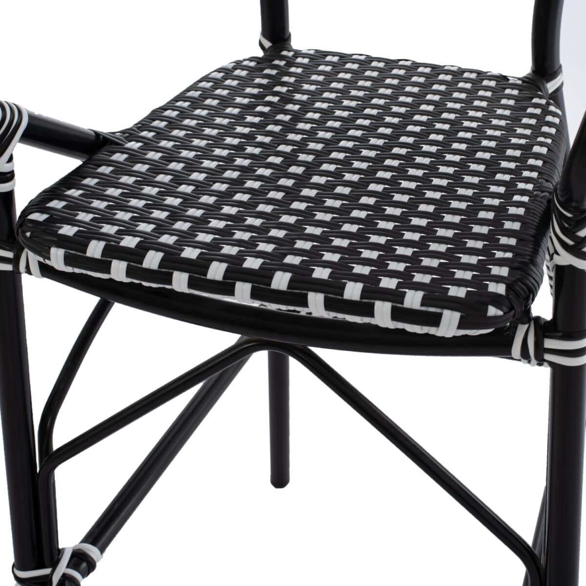 ΣΚΑΜΠΟ ΑΛΟΥΜΙΝΙΟΥ BAMBOO LOOK ΜΕ WICKER ΜΑΥΡΟ ΛΕΥΚΟ HM5794.02 56x60x126 εκ. - Image 8