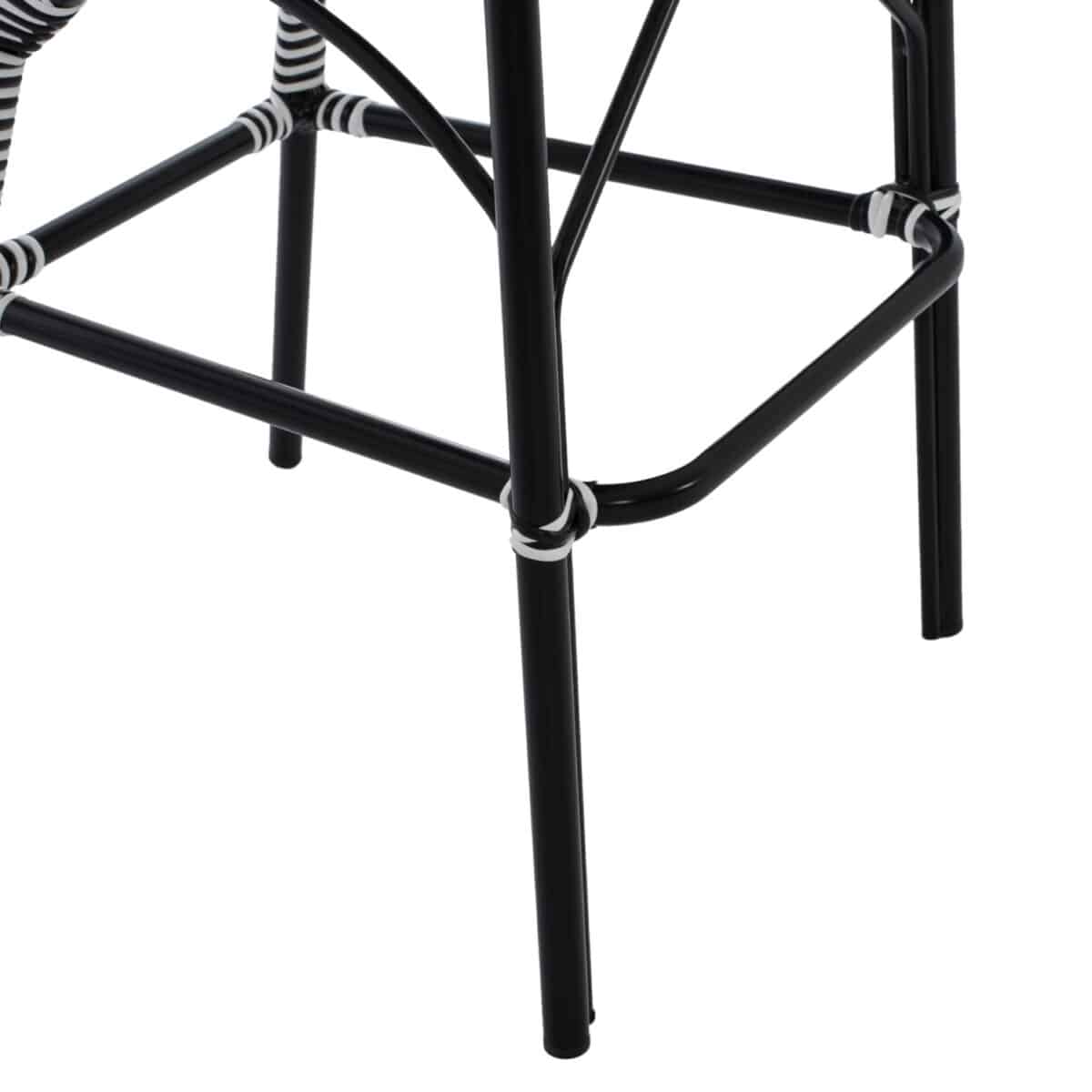 ΣΚΑΜΠΟ ΑΛΟΥΜΙΝΙΟΥ BAMBOO LOOK ΜΕ WICKER ΜΑΥΡΟ ΛΕΥΚΟ HM5794.02 56x60x126 εκ. - Image 9