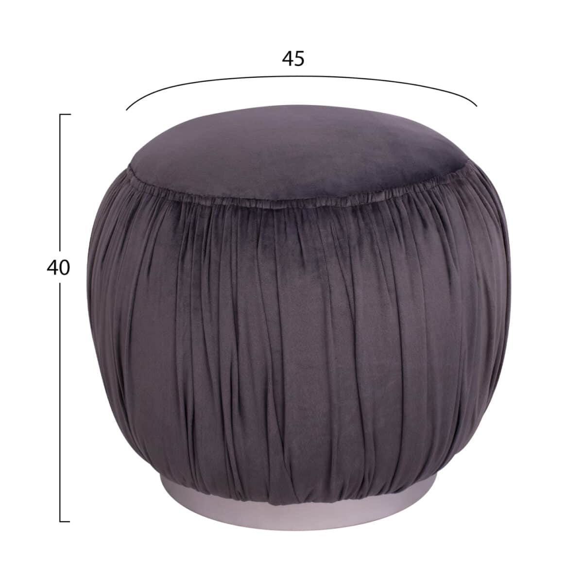 ΣΚΑΜΠΟ DEREK HM8407.01 ΓΚΡΙ ΒΕΛΟΥΔΟ ΜΕ ΑΣΗΜΙ ΒΑΣΗ - Image 2