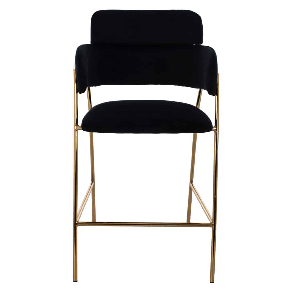 ΣΚΑΜΠΟ ΜΕΣΑΙΟΥ ΥΨΟΥΣ KELSO HM8735.04 ΒΕΛΟΥΔΟ ΜΑΥΡΟ ΕΠΙΧΡΥΣΟ ΣΚΕΛΕΤΟ 54x58x95Υ εκ. - Image 3