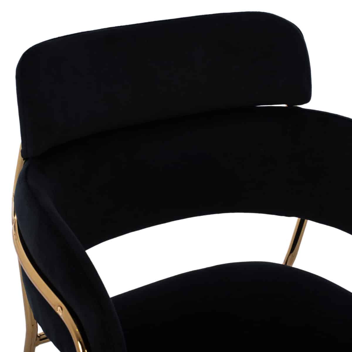 ΣΚΑΜΠΟ ΜΕΣΑΙΟΥ ΥΨΟΥΣ KELSO HM8735.04 ΒΕΛΟΥΔΟ ΜΑΥΡΟ ΕΠΙΧΡΥΣΟ ΣΚΕΛΕΤΟ 54x58x95Υ εκ. - Image 7