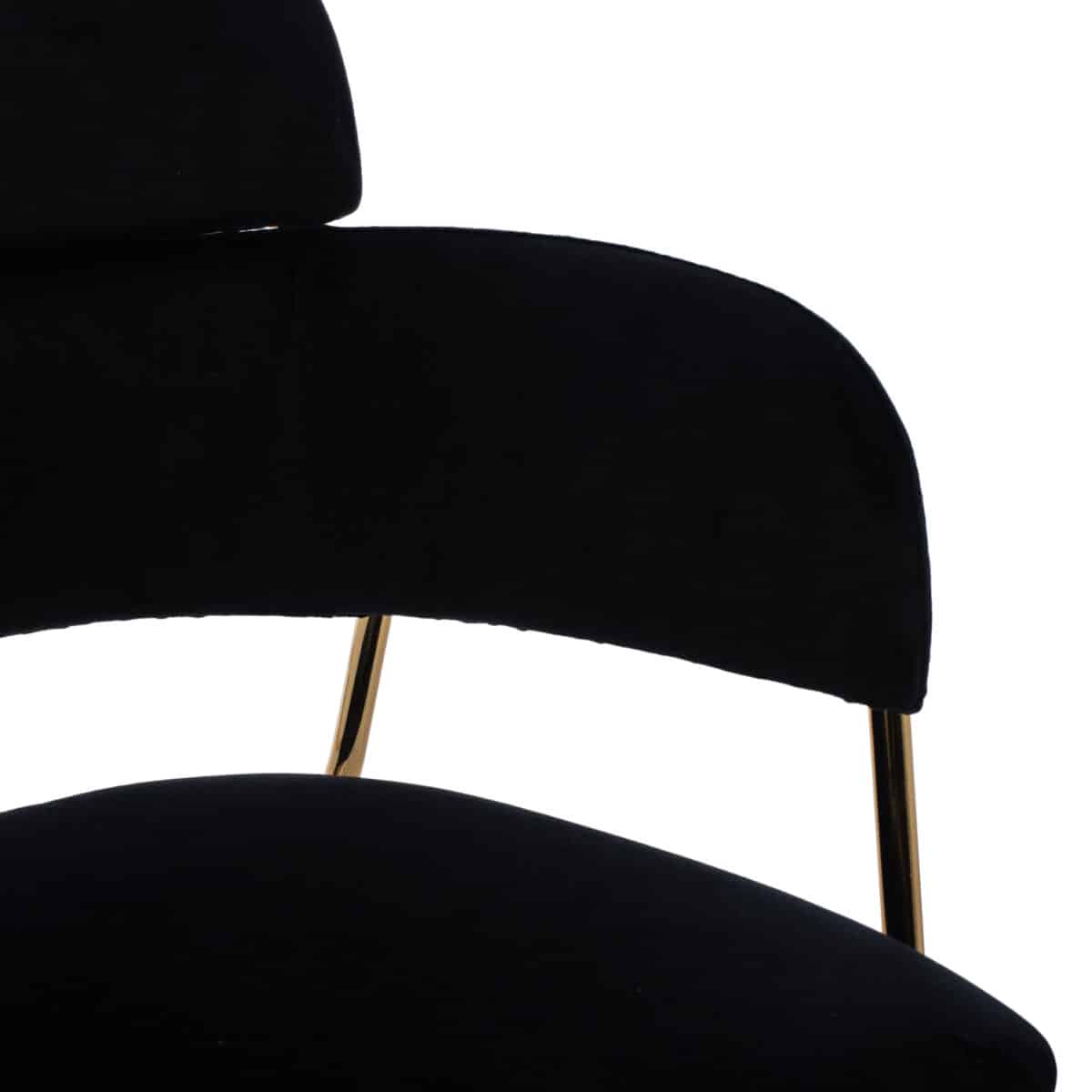 ΣΚΑΜΠΟ ΜΕΣΑΙΟΥ ΥΨΟΥΣ KELSO HM8735.04 ΒΕΛΟΥΔΟ ΜΑΥΡΟ ΕΠΙΧΡΥΣΟ ΣΚΕΛΕΤΟ 54x58x95Υ εκ. - Image 8