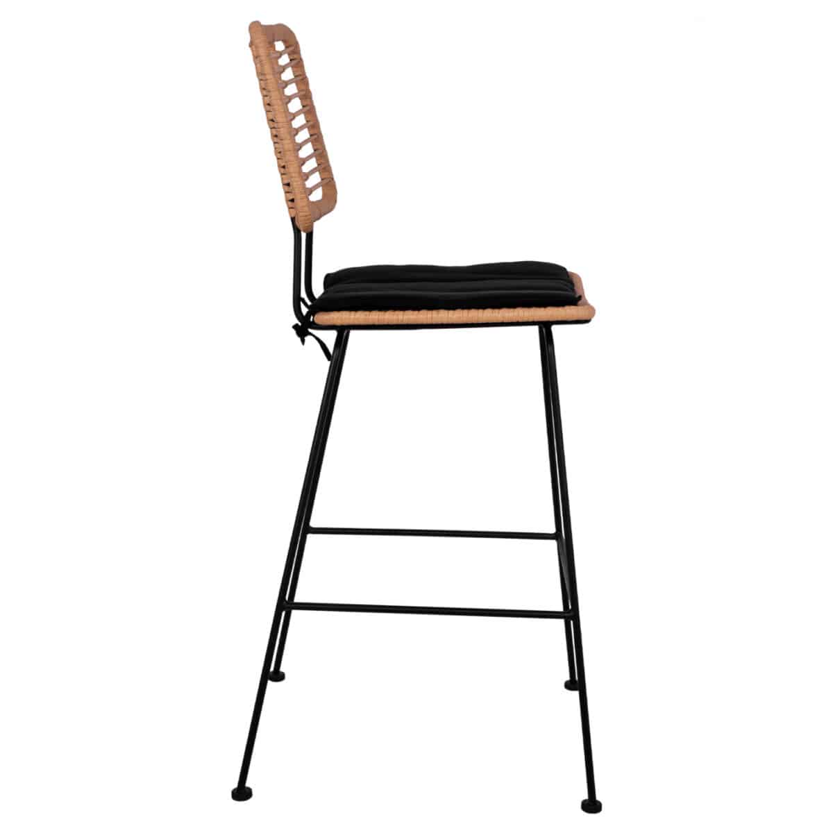 ΣΚΑΜΠΟ ΜΕΤΑΛΛΙΚΟ ΜΕ ΜΑΞΙΛΑΡΙ ALLEGRA HM5455 ΜΕ WICKER ΜΠΕΖ 46,5x55x117,5Υ εκ. - Image 4