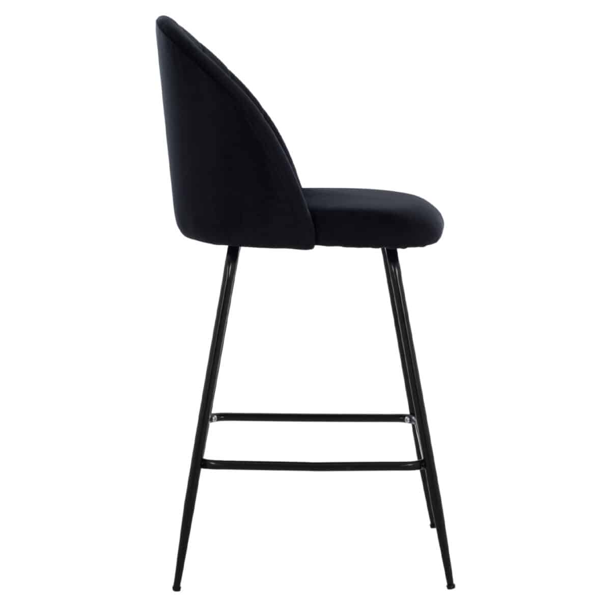 ΣΚΑΜΠΟ ODED ΜΕΣΑΙΟΥ ΥΨΟΥΣ HM8732.14 ΜΕ ΜΕΤΑΛΛΙΚΑ ΠΟΔΙΑ & ΒΕΛΟΥΔΟ ΜΑΥΡΟ 45x53x98 εκ. - Image 4