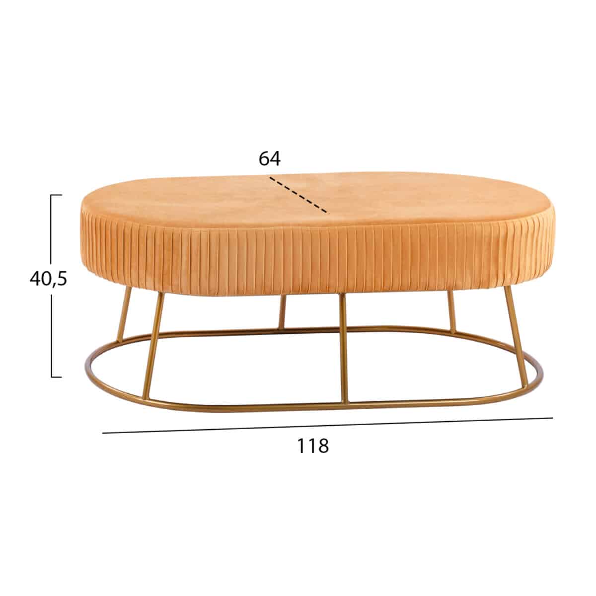 ΣΚΑΜΠΟ ΠΑΓΚΑΚΙ ALINAFE HM8635.09 ΑΠΟ ΧΡΥΣΟ ΒΕΛΟΥΔΟ ΜΕ ΧΡΥΣΗ ΒΑΣΗ 118Χ64Χ40,5Y εκ. - Image 2