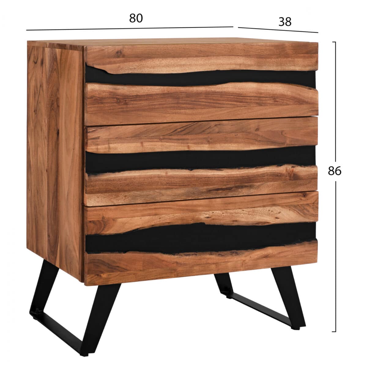 ΣΥΡΤΑΡΙΕΡΑ ALICIA ΑΠΟ ΜΑΣΙΦ ΞΥΛΟ ΑΚΑΚΙΑΣ HM8361.11 80x38x86Y εκ. - Image 2