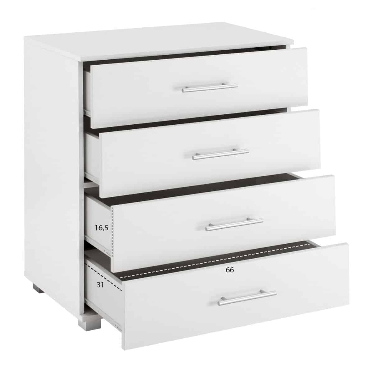 ΣΥΡΤΑΡΙΕΡΑ ΜΕΛΑΜΙΝΗΣ BRIANA HM2204.05 ME 4 ΣΥΡΤΑΡΙΑ ΛΕΥΚΗ 75x40x83Y εκ. - Image 3