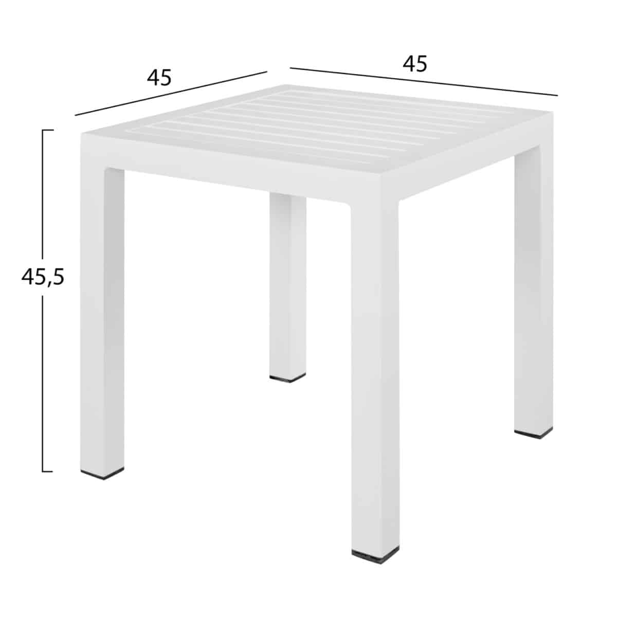 ΤΡΑΠΕΖΙ ΑΛΟΥΜΙΝΙΟΥ QIANA HM5402.01 ΛΕΥΚΟ 45x45x45,5 εκ. - Image 2