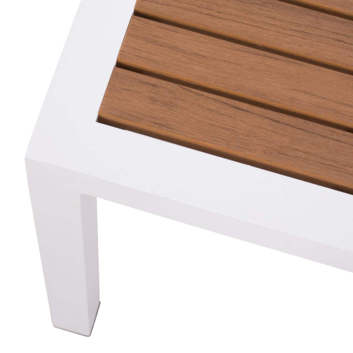 ΤΡΑΠΕΖΙ ΑΛΟΥΜΙΝΙΟΥ SABRA HM5403.01 ΛΕΥΚΟ ΜΕ POLYWOOD 45Χ45Χ45,5 εκ. - Image 5