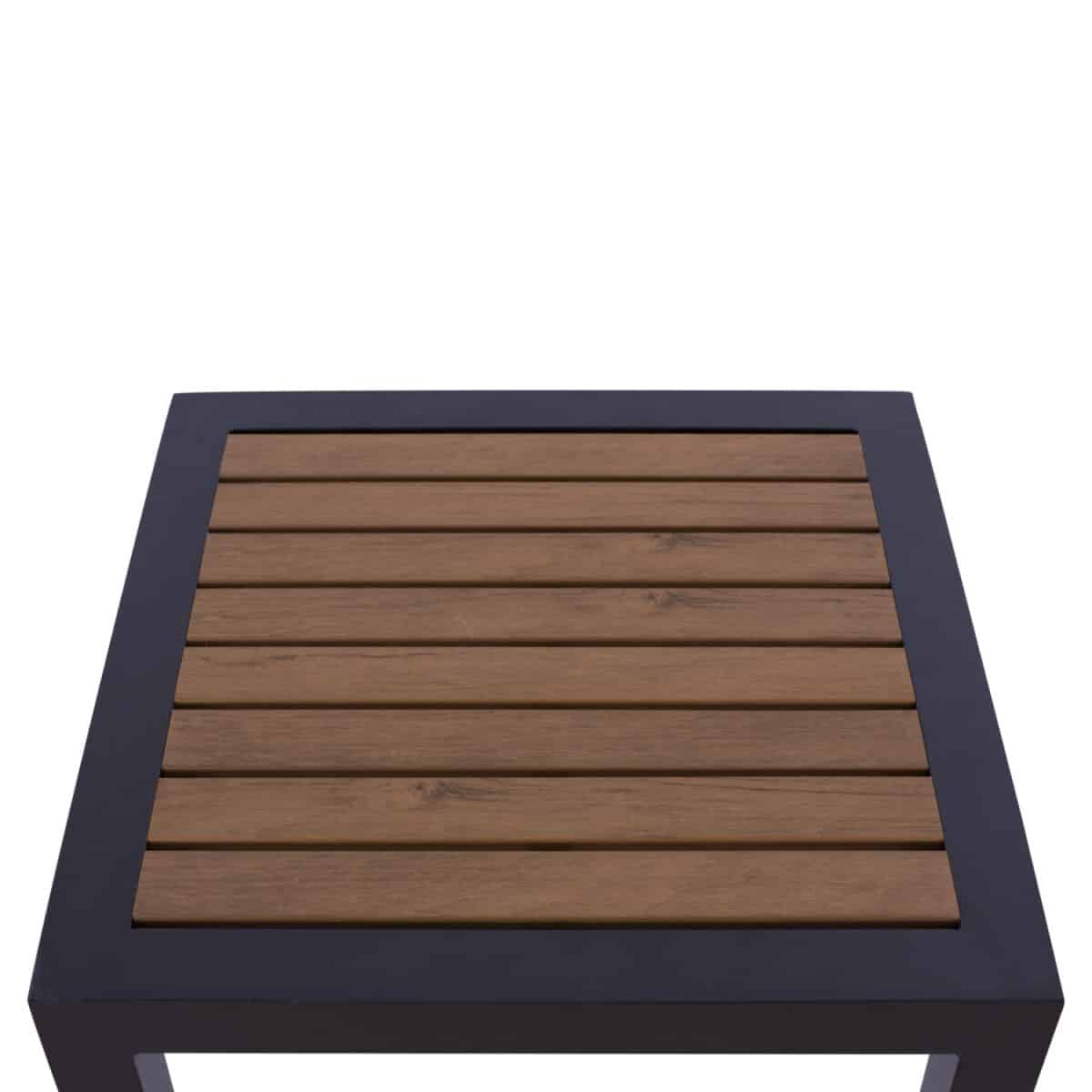 ΤΡΑΠΕΖΙ ΑΛΟΥΜΙΝΙΟΥ SABRA HM5403.02 ΓΚΡΙ ΜΕ POLYWOOD 45Χ45X45,5 εκ. - Image 4