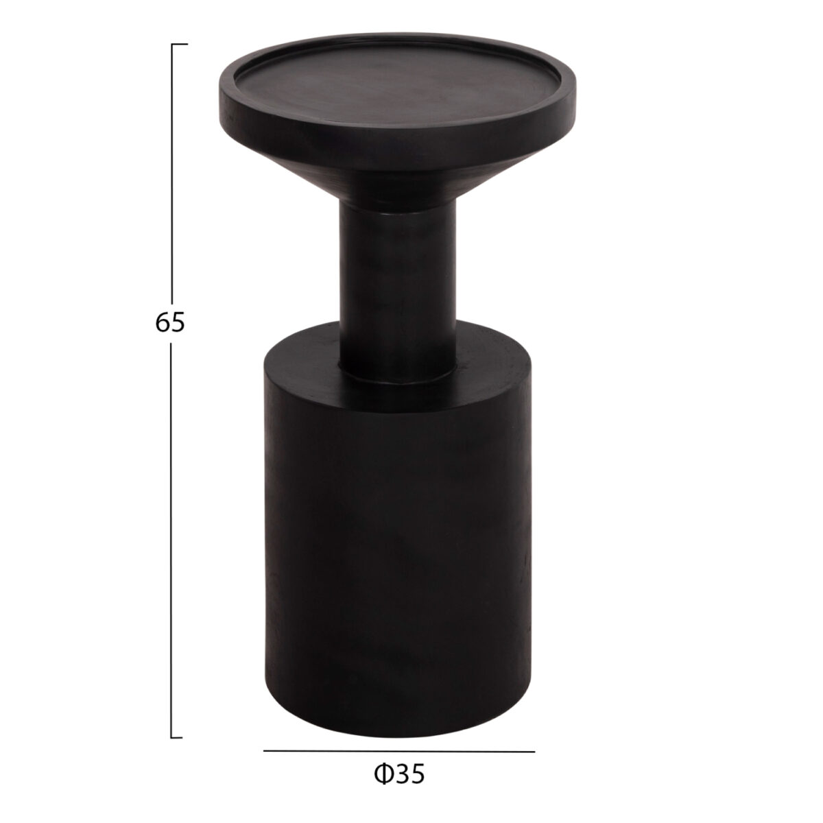 trapezi-boithitiko-fb9988912-masif-xylo-1 ΤΡΑΠΕΖΙ ΒΟΗΘΗΤΙΚΟ BERMAL HM9889.12 ΜΑΣΙΦ ΞΥΛΟ SUAR ΣΕ ΜΑΥΡΟ Φ35x65Υεκ. - Image 2