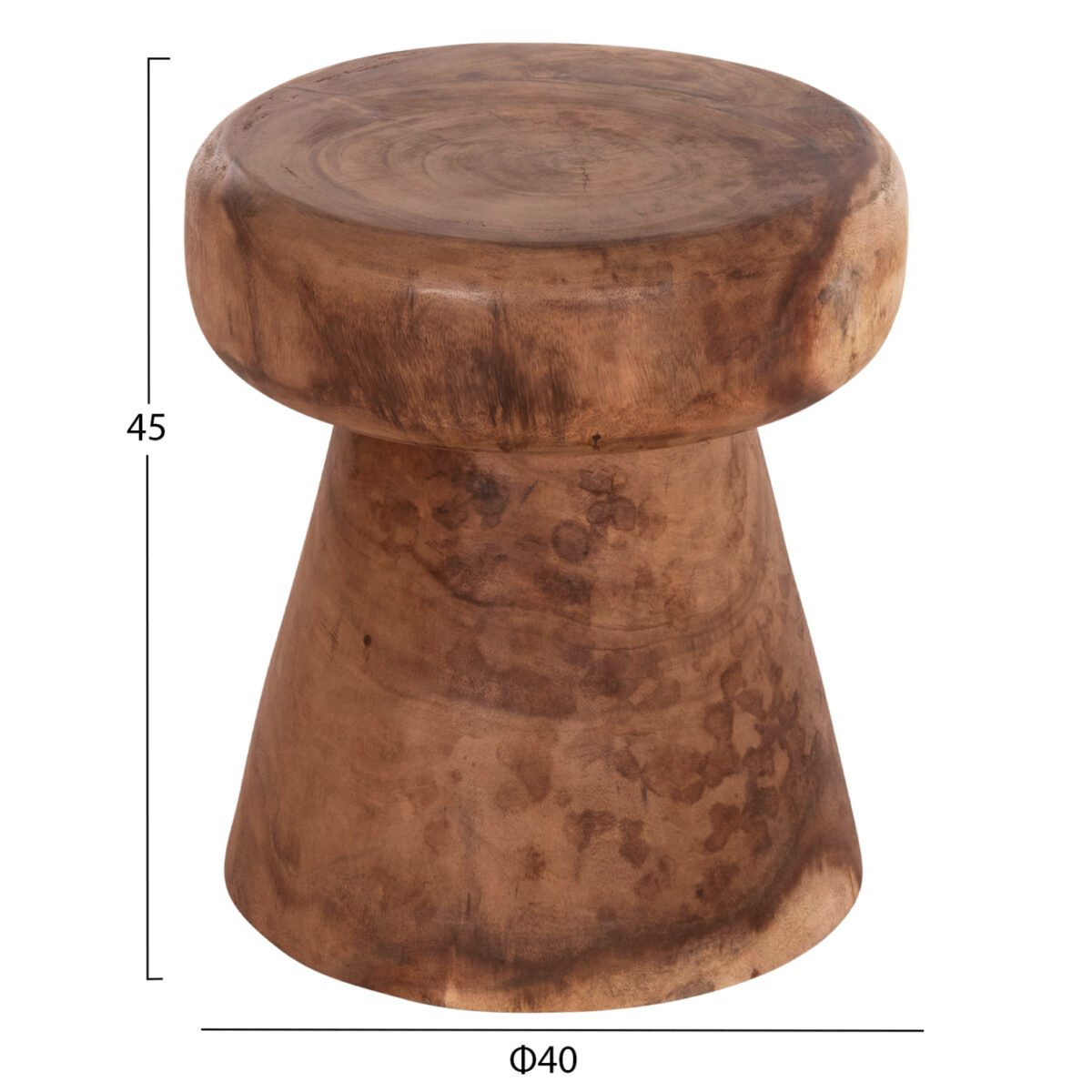ΣΚΑΜΠΟ-ΤΡΑΠΕΖΑΚΙ ΣΤΡΟΓΓΥΛΟ CUPRE HM9793.11 ΜΑΣΙΦ ΞΥΛΟ SUAR-ΦΥΣΙΚΟ Φ40x45Υεκ. - Image 2