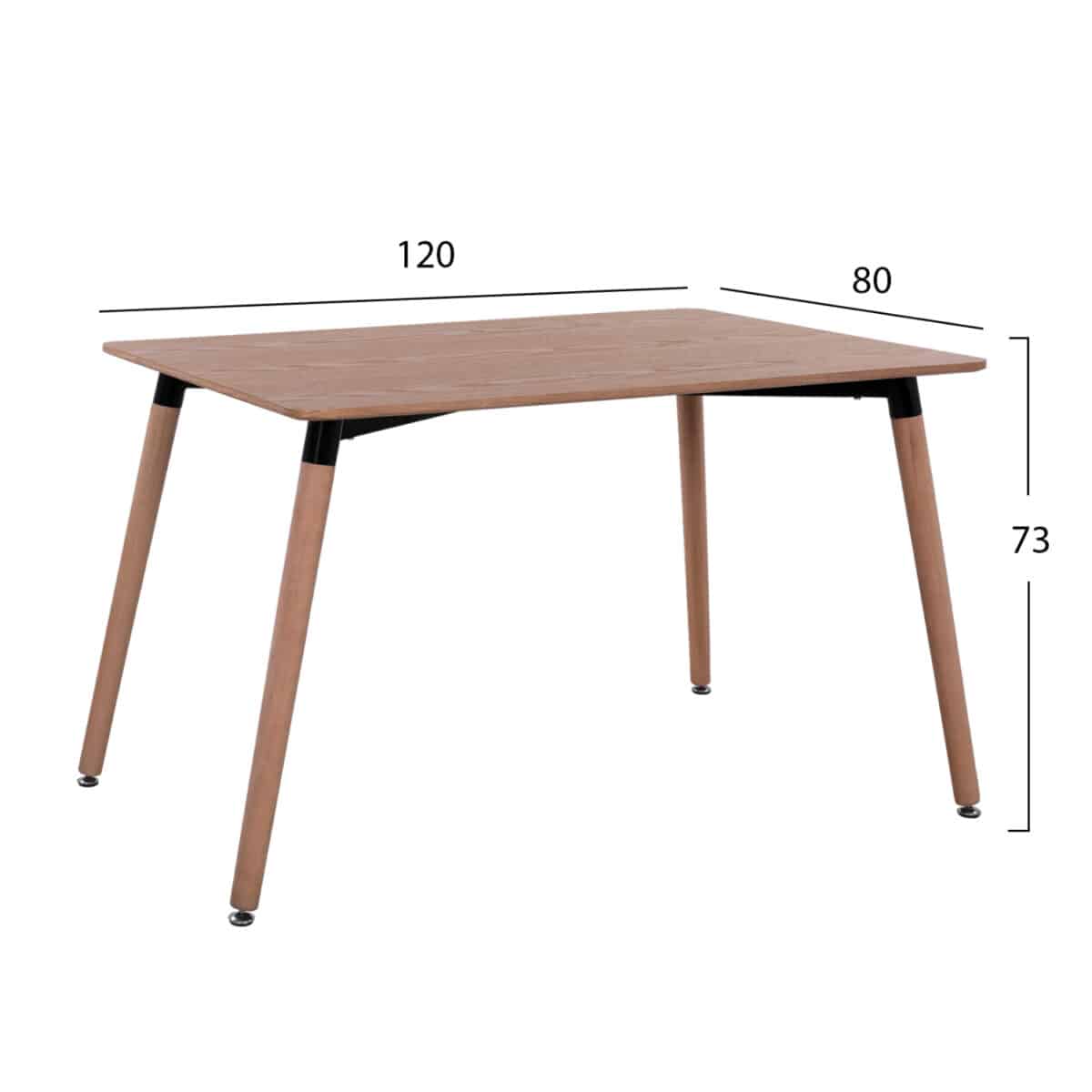 ΤΡΑΠΕΖΙ MINIMAL HM008.04 ΦΥΣΙΚΟ ΞΥΛΙΝΑ ΠΟΔΙΑ ΟΞΙΑ 120Χ80X73Υ εκ. - Image 2