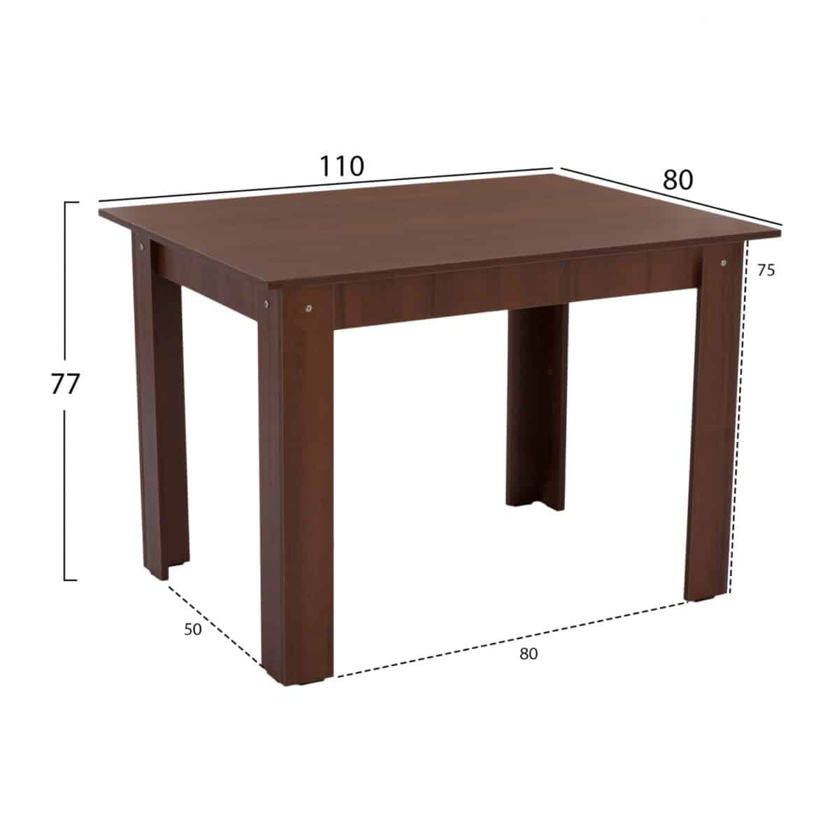 trapezi-koyzinas-110x80x77yek-karydi-fb9-1 ΤΡΑΠΕΖΙ ΚΟΥΖΙΝΑΣ HM2428.04, 110x80x77Υεκ. ΚΑΡΥΔΙ - Image 2