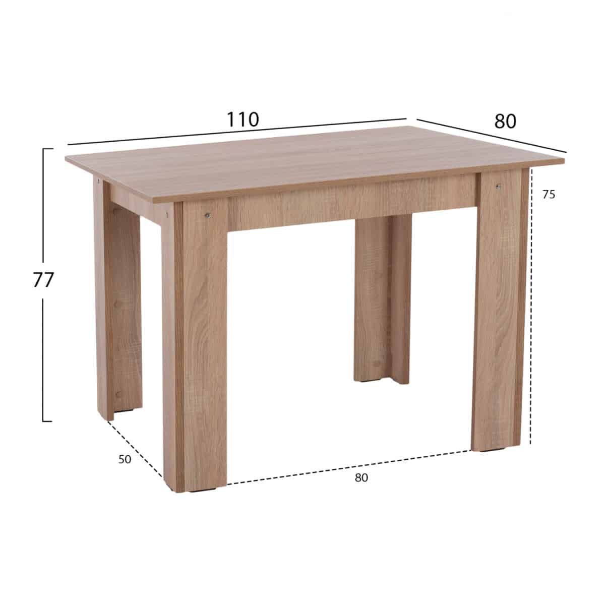 trapezi-koyzinas-110x80x77yek-sonama-oak-1 ΤΡΑΠΕΖΙ ΚΟΥΖΙΝΑΣ HM2428.01 KELVIN SONOMA OAK 110x80x77Υεκ. - Image 2