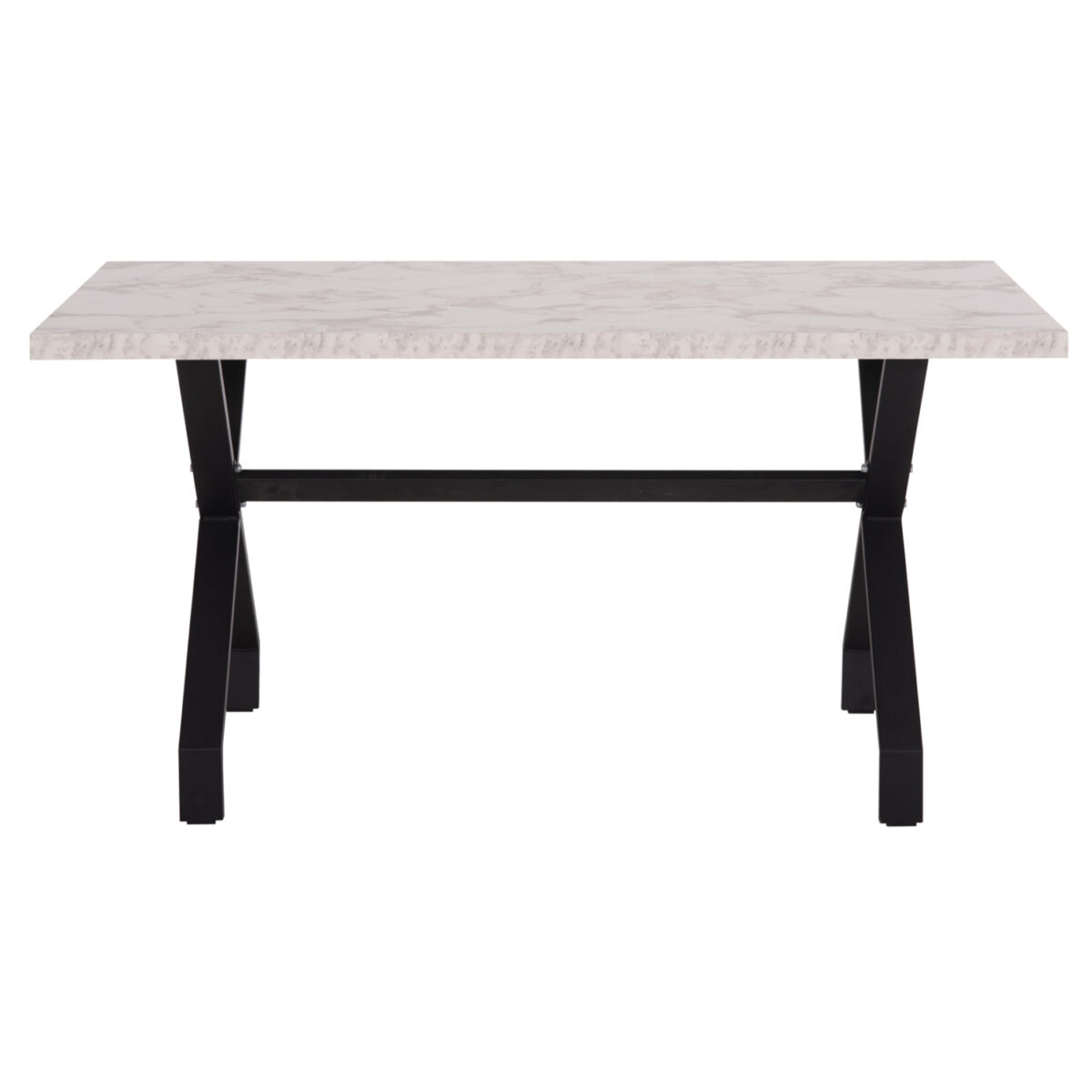 trapezi-koyzinas-fb91822101-melamini-ley-2 ΤΡΑΠΕΖΙ ΚΟΥΖΙΝΑΣ LANA HM18221.01 ΜΕΛΑΜΙΝΗ ΛΕΥΚΟ ΜΑΡΜΑΡΟ-ΜΑΥΡΑ ΜΕΤΑΛ.ΠΟΔΙΑ 140x70x72Υεκ - Image 3