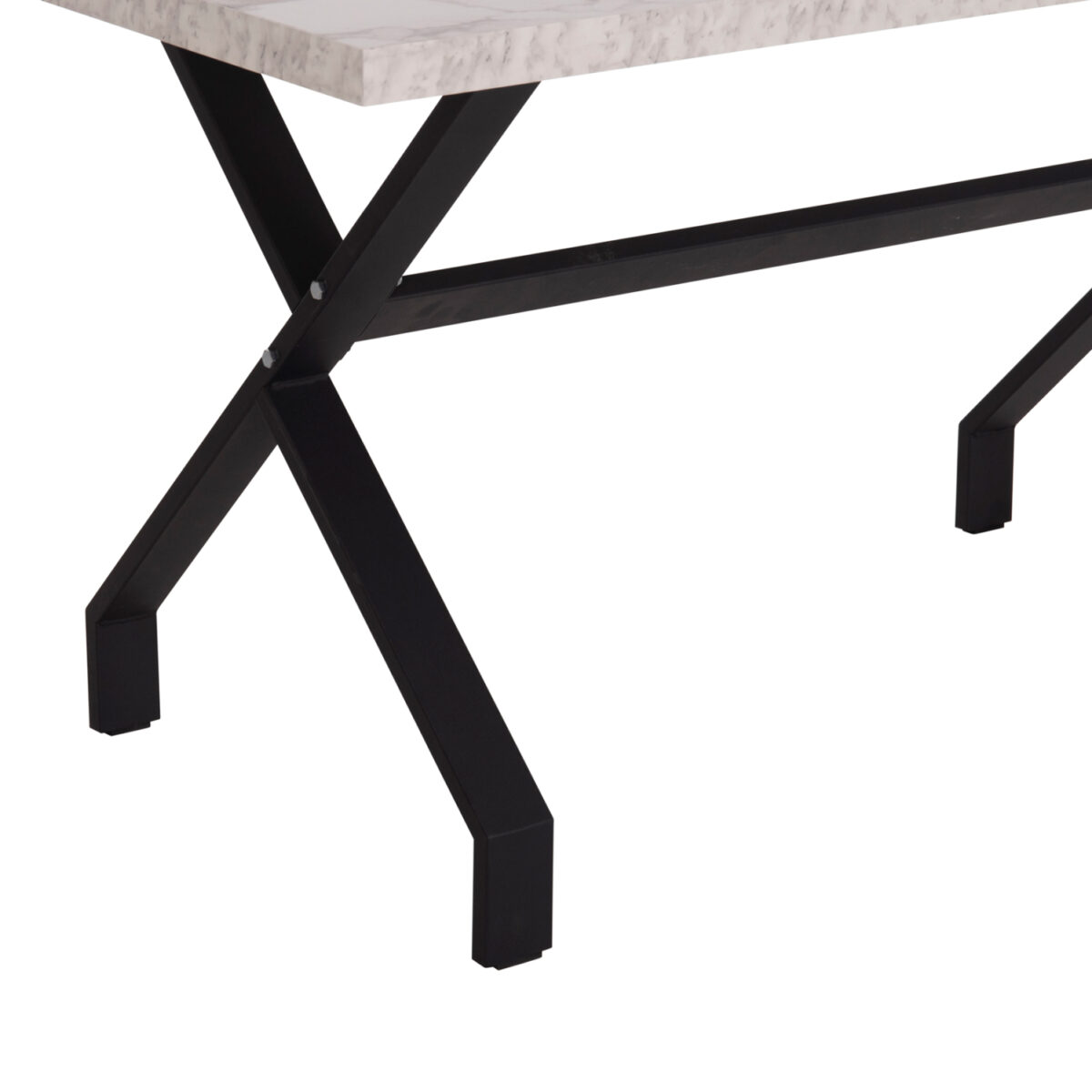 trapezi-koyzinas-fb91822101-melamini-ley-6 ΤΡΑΠΕΖΙ ΚΟΥΖΙΝΑΣ LANA HM18221.01 ΜΕΛΑΜΙΝΗ ΛΕΥΚΟ ΜΑΡΜΑΡΟ-ΜΑΥΡΑ ΜΕΤΑΛ.ΠΟΔΙΑ 140x70x72Υεκ - Image 7