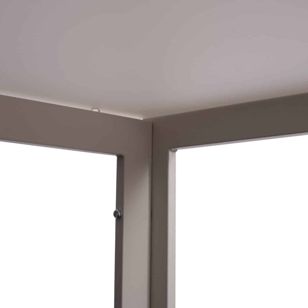 ΤΡΑΠΕΖΙ ΜΕΤΑΛΛΙΚΟ OFER ΟΡΘΟΓΩΝΙΟ ΛΕΥΚΟ ΠΑΓΟΥ ΜΕ ΓΥΑΛΙ HM5767.03 150X90Χ75Υ εκ. - Image 6